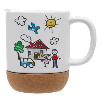 Children's drawing, Ceramic coffee mug Cork (MAT), 330ml