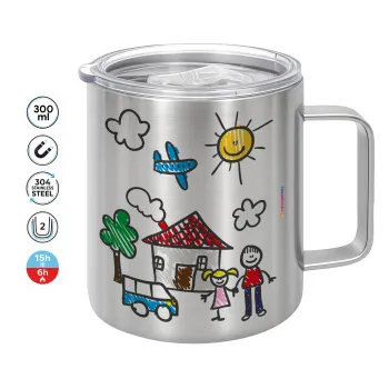 Children's drawing, Mug Stainless steel double wall 300ml