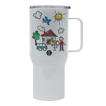 Children's drawing, Mega Stainless steel Tumbler with lid, double wall 750L