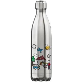 Children's drawing, Inox (Stainless steel) hot metal mug, double wall, 750ml