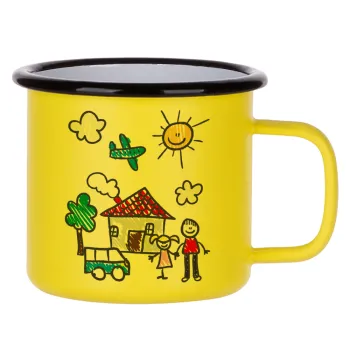 Children's drawing, Metallic enamel MATT Yellow cup 360ml