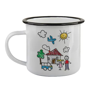 Παιδική ζωγραφιά, Κούπα εμαγιέ με μαύρο χείλος 360ml