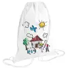 Backpack pouch GYMBAG white (28x40cm)