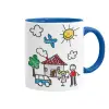Mug colored blue, ceramic, 330ml