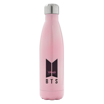 BTS, Metal mug thermos Pink Iridiscent (Stainless steel), double wall, 500ml