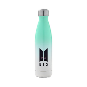 BTS, Metal mug thermos Green/White (Stainless steel), double wall, 500ml