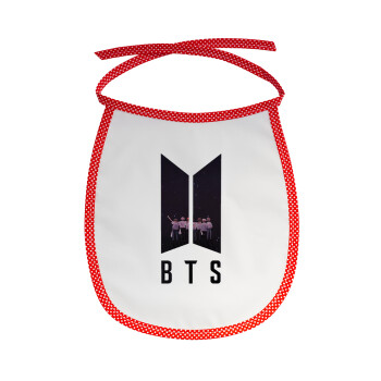 BTS, Σαλιάρα μωρού αλέκιαστη με κορδόνι Κόκκινη