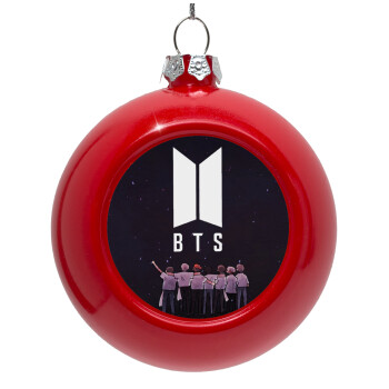 BTS, Red Christmas tree ornament bauble 8cm