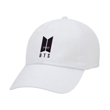 BTS, Καπέλο ενηλίκων Jockey Λευκό (snapback, 5-φύλλο, unisex)