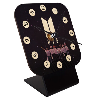 BTS, Επιτραπέζιο ρολόι σε φυσικό ξύλο (10cm)