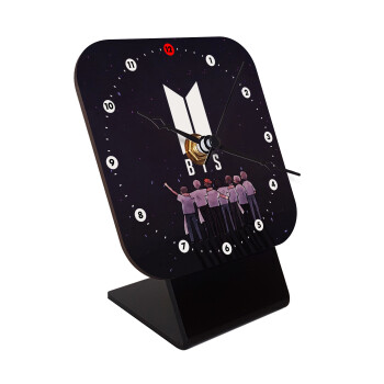 BTS, Επιτραπέζιο ρολόι ξύλινο με δείκτες (10cm)