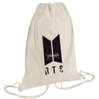 BTS, Τσάντα πλάτης πουγκί GYMBAG natural (28x40cm)