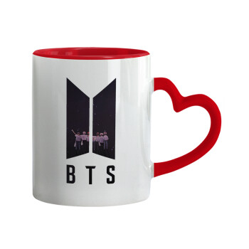 BTS, Mug heart red handle, ceramic, 330ml