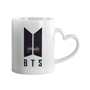 BTS, Mug heart handle, ceramic, 330ml