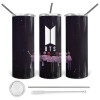 Tumbler stainless steel 600ml, with metal straw & cleaning brush
