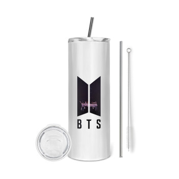 BTS, Tumbler stainless steel 600ml, with metal straw & cleaning brush