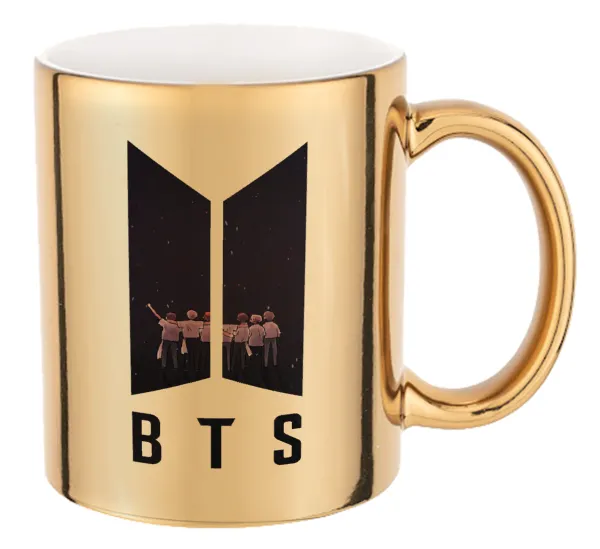 BTS — Mug ceramic, gold mirror, 330ml