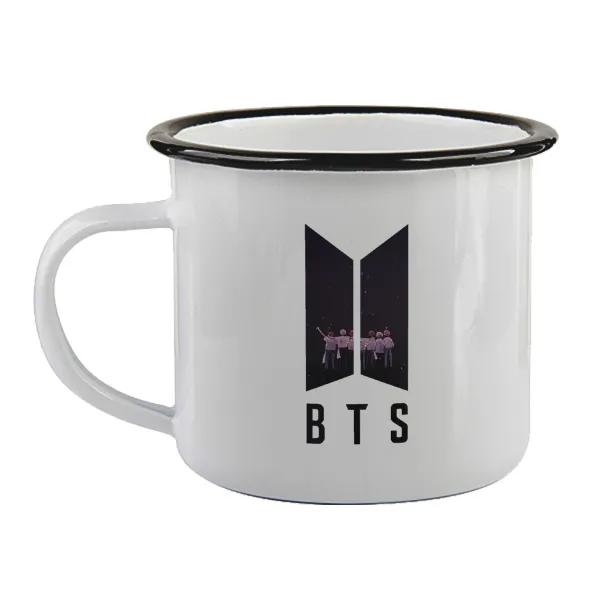 BTS — Enamel mug with black rim, 360ml