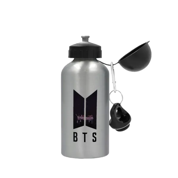 BTS — Μεταλλικό παγούρι νερού, Ασημένιο, αλουμινίου 500ml
