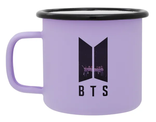 BTS — Metal enamel mug, matte light pastel purple, 360ml