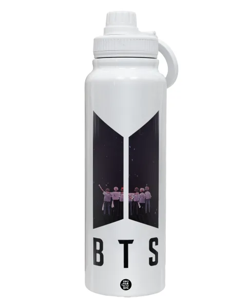 BTS — Θερμός 1L Ανοξείδωτο με Βάση Κινητού & Διπλά Τοιχώματα