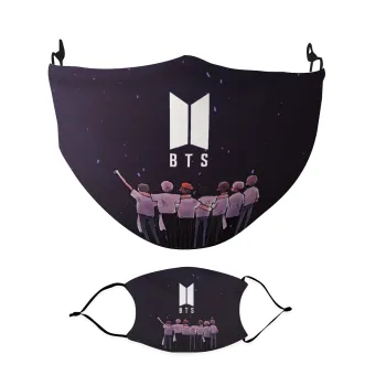 BTS, Μάσκα υφασμάτινη Ενηλίκων πολλαπλών στρώσεων με υποδοχή φίλτρου