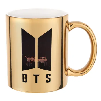 BTS, Κούπα κεραμική, χρυσή καθρέπτης, 330ml