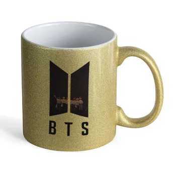 BTS, Κούπα Χρυσή Glitter που γυαλίζει, κεραμική, 330ml