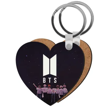 BTS, Μπρελόκ Ξύλινο καρδιά MDF
