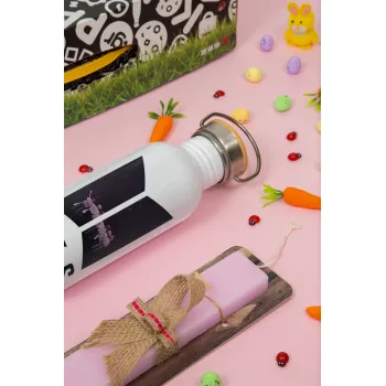 BTS, Πασχαλινή Λαμπάδα με παγούρι μεταλλικό (620ml, stainless steel) & κερί αρωματικό πλακέ (30cm) (ΡΟΖ)