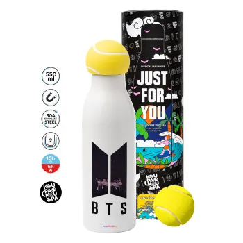 BTS, Μπάλα τένις μεταλλικό παγούρι θερμός, διπλού τοιχώματος, 550ml