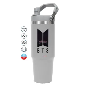 BTS, GREY color, 890ml (30oz) stainless Steel Tumbler with Handle