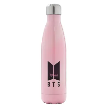 BTS, Metal mug thermos Pink Iridiscent (Stainless steel), double wall, 500ml
