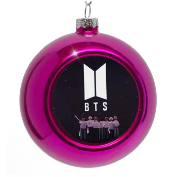 BTS, Purple Christmas tree ornament bauble 8cm