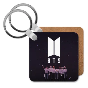 BTS, Μπρελόκ Ξύλινο τετράγωνο MDF