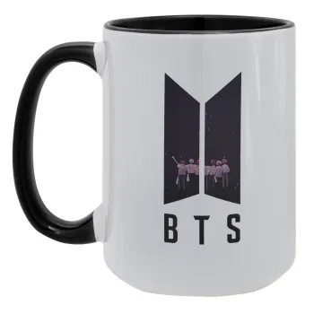 BTS, Κούπα Mega 15oz, κεραμική Μαύρη, 450ml