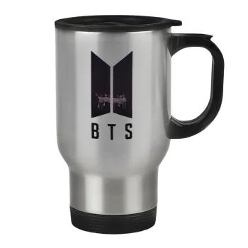 BTS, Κούπα ταξιδιού ανοξείδωτη με καπάκι, διπλού τοιχώματος (θερμό) 450ml