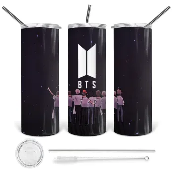 BTS, Tumbler stainless steel 600ml, with metal straw & cleaning brush