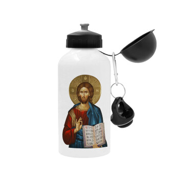 Jesus, Metal water bottle, White, aluminum 500ml