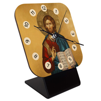 Jesus, Quartz Table clock in natural wood (10cm)