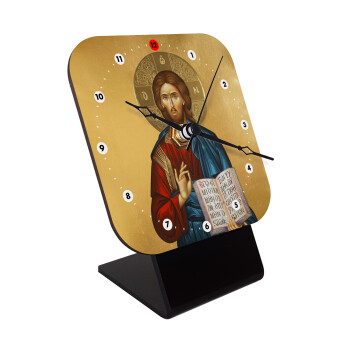 Jesus, Quartz Wooden table clock with hands (10cm)
