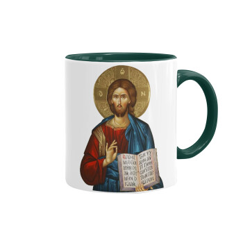 Jesus, Mug colored green, ceramic, 330ml
