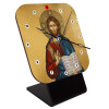 Quartz Wooden table clock with hands (10cm)