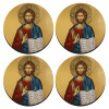 SET of 4 round wooden coasters (9cm)