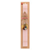 Easter Set, wooden keychain & scented flat Easter candle (30cm) (PINK)