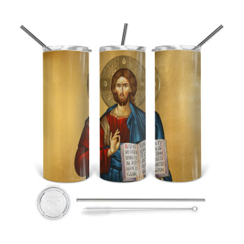 Jesus, 360 Eco friendly stainless steel tumbler 600ml, with metal straw & cleaning brush