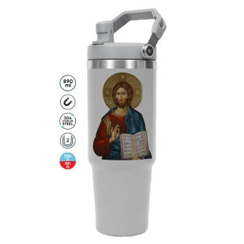 Jesus, GREY Travel Tumbler with Handle 890ml