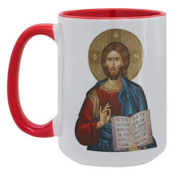 Ιησούς, Κούπα Mega 15oz, κεραμική Κόκκινη, 450ml