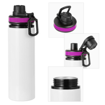 BLANK, Metallic water bottle with safety lid, 850ml aluminum
