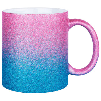 BLANK, Κούπα Χρυσή/Μπλε Glitter, κεραμική, 330ml